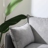 Canapé 2 places moderne en tissu gris rembourré Bonn Remises