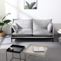 Canapé 2 places moderne en tissu gris rembourré Bonn Vente