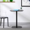 Table à manger bar restaurant bistrot 60x60cm bois métal Kells Remises