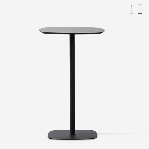 Table haute carré pour tabourets de bar 60x60cm style moderne Arven Promotion