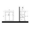 Armoire de salle de bain à 2 portes en bois laqué blanc 70x35x78cm Willy Offre
