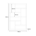 Industrieel design wandboekenkast van ijzer en houten 100x30x180cm Fravit Afmetingen