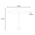 Tuinhouder met centrale paal 3m hout macramé stof Tahiti Korting