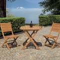 Opvouwbare vierkante houten tuintafel voor buiten 80x80cm Raiva Aanbieding