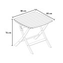 Opvouwbare vierkante houten tuintafel voor buiten 80x80cm Raiva Aanbod
