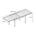 Uitschuifbare tuin tafel 106-212x75cm modern van aluminium Nori Aanbod