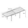 Uitschuifbare tuin tafel 106-212x75cm modern van aluminium Nori Aanbod