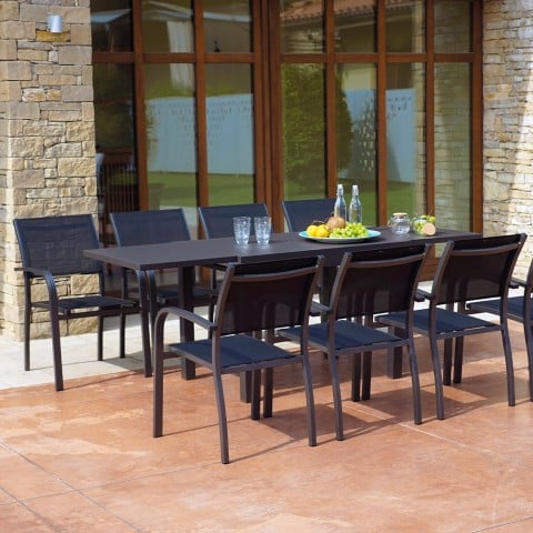 Uitschuifbare tuin tafel 106-212x75cm modern van aluminium Nori Aanbieding