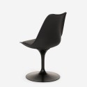 Table ronde 120cm effet marbre + 4 chaises Tulipan blanc noir Lapis+ Achat