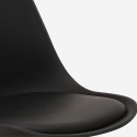 Table ronde 120cm effet marbre + 4 chaises Tulipan blanc noir Lapis+ 
