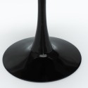 Table cuisine ronde noire 80cm 2 chaises transparentes Tulipe Almat 