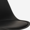 Table ronde 120cm noire 4 chaises style Tulipe transparentes Almat+ 