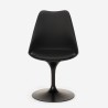 Table ronde 120cm effet marbre + 4 chaises Tulipan blanc noir Lapis+ Prix
