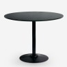 Table à manger noire Tulipe ronde 80cm + 2 chaises transparentes Haki 
