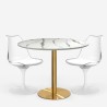 Table ronde 80cm Tulipan en marbre + 2 chaises blanches transparentes Vixan Réductions