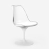 Table ronde 80cm Tulipan en marbre + 2 chaises blanches transparentes Vixan Choix