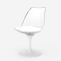Table effet marbre Tulipan blanc 120cm or + 4 chaises Vixan+ 