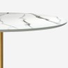Table effet marbre Tulipan blanc 120cm or + 4 chaises Vixan+ 