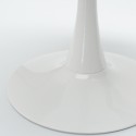 Table blanche bois ronde 80cm + 2 chaises cuisine Meis 