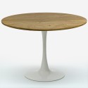 Table ronde 120 cm + 4 chaises transparentes en bois Tulipan Meis+ 