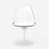 Table ronde 60cm + 2 chaises Tulipan transparentes blanc noir Nuit 