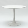 Seriq Table de salon cuisine ronde 70cm + 2 chaises Tulipan blanc noir 