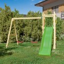 Aire de jeux extérieure pour enfants toboggan double balançoire et mur d'escalade Funny-3 DS Choix