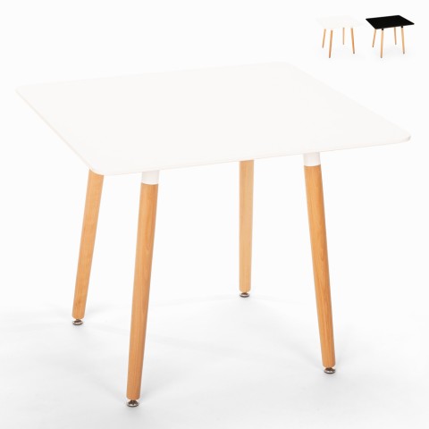Table de cuisine et salle à manger carrée au design scandinave 80x80cm Wooden Promotion