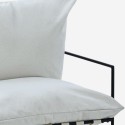 Moderne design fauteuil van zwart metaal en stof in minimalistische stijl Alaska Afmetingen