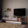 Meuble TV 180cm en bois blanc noyer avec porte et étagère murale Asos Offre