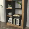 Moderne boekenkast met 10 antraciet zwarte houten planken 75x25x150cm Kevork Catalogus