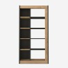 Moderne boekenkast met 10 antraciet zwarte houten planken 75x25x150cm Kevork Aanbod