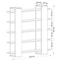 Witte walnoothouten boekenkast met 5 planken 120x20x120cm Pool Voorraad