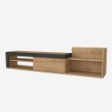 Meuble TV moderne design suspendu 1 porte et étagère 180x32x42cm Trella Catalogue