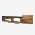 Meuble TV moderne design suspendu 1 porte et étagère 180x32x42cm Trella Caractéristiques