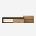 Meuble TV moderne design suspendu 1 porte et étagère 180x32x42cm Trella Dimensions