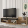 Meuble TV moderne design suspendu 1 porte et étagère 180x32x42cm Trella 