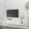 Meuble TV suspendu 150cm séjour moderne porte rabattable Volare Réductions