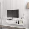 Meuble TV suspendu 150cm séjour moderne porte rabattable Volare 