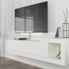 Meuble TV suspendu 150cm séjour moderne porte rabattable Volare 