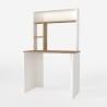 Bureau 90x45x148cm wit en hout met boekenkastplanken Ester Korting