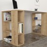 Wit en houten bureau met 6 planken 140x60x75cm Leonardo Catalogus