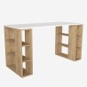 Wit en houten bureau met 6 planken 140x60x75cm Leonardo Verkoop