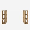 Wit en houten bureau met 6 planken 140x60x75cm Leonardo Aanbod