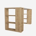 Wit en houten bureau met 6 planken 140x60x75cm Leonardo Korting