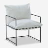Moderne design fauteuil van zwart metaal en stof in minimalistische stijl Alaska Voorraad