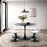Table Tulipan ronde 100cm + 4 chaises blanc noir transparent Yallam Choix