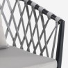 Buitenstoel van aluminium touw met armleuningen en kussens Verve 