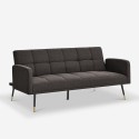 Canapé convertible en tissu 2-3 places accoudoirs pieds noirs dorés Mulier Modèle