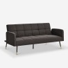 Canapé convertible en tissu 2-3 places accoudoirs pieds noirs dorés Mulier Modèle